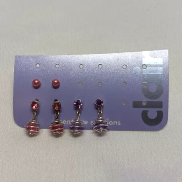 Claire's Sensitive Solutions 3-Pack Pierced Earrings Stud & Dangle Brand New - Picture 3 of 5